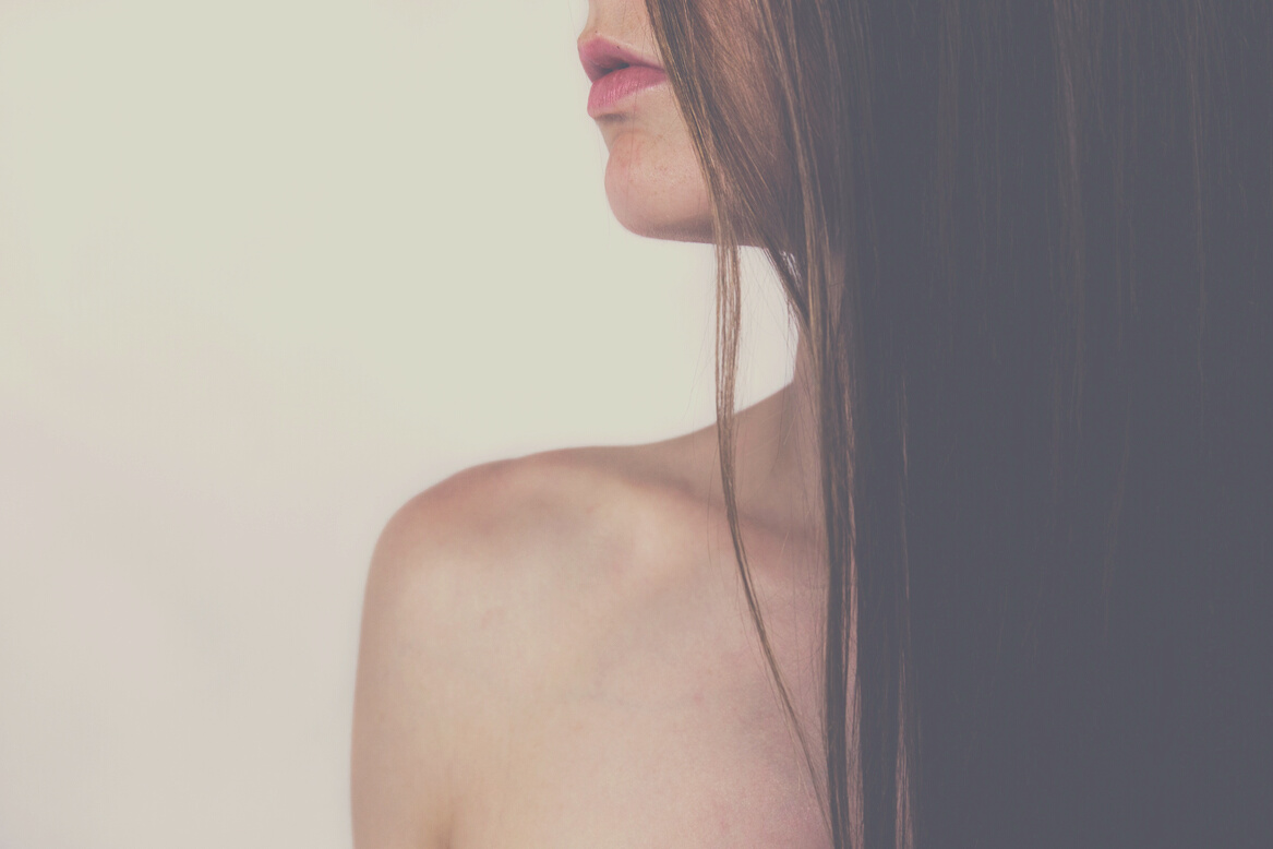 Model with Long Hair and Red lips